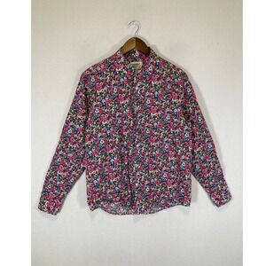 Artsy Tunevuse Women Size M Multicolor Floral‎ Button Down Long Sleeve Shirt